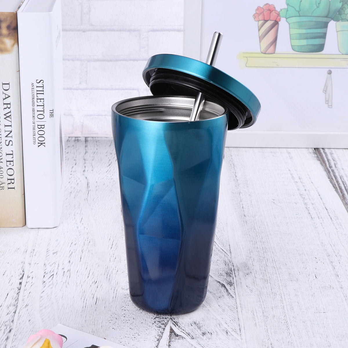 Stainless Steel Double Wall Blue Tumbler
